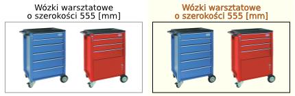 wózki warsztatowe o szerokości 555 [mm]